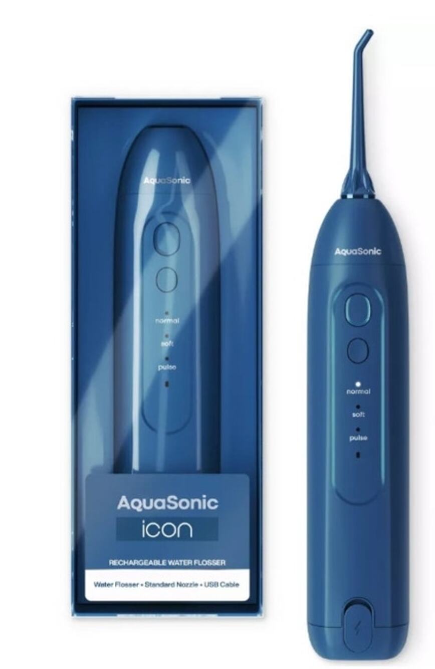 AquaSonic Icon Electric Water Flosser, Cordless Rechargeable, Waterproof, NWT